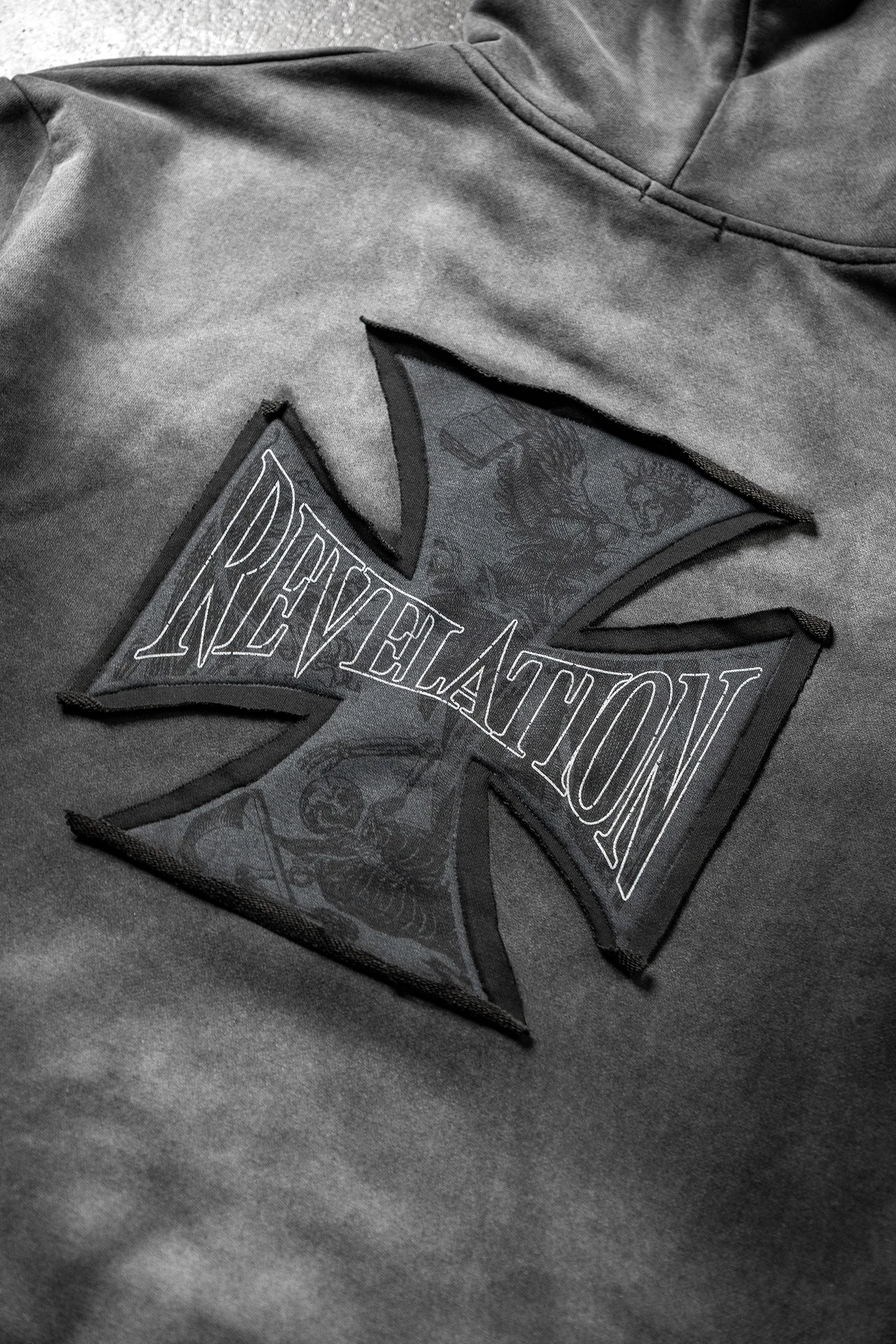 Crusader Cross Hoodie - Acid Wash - Image 9