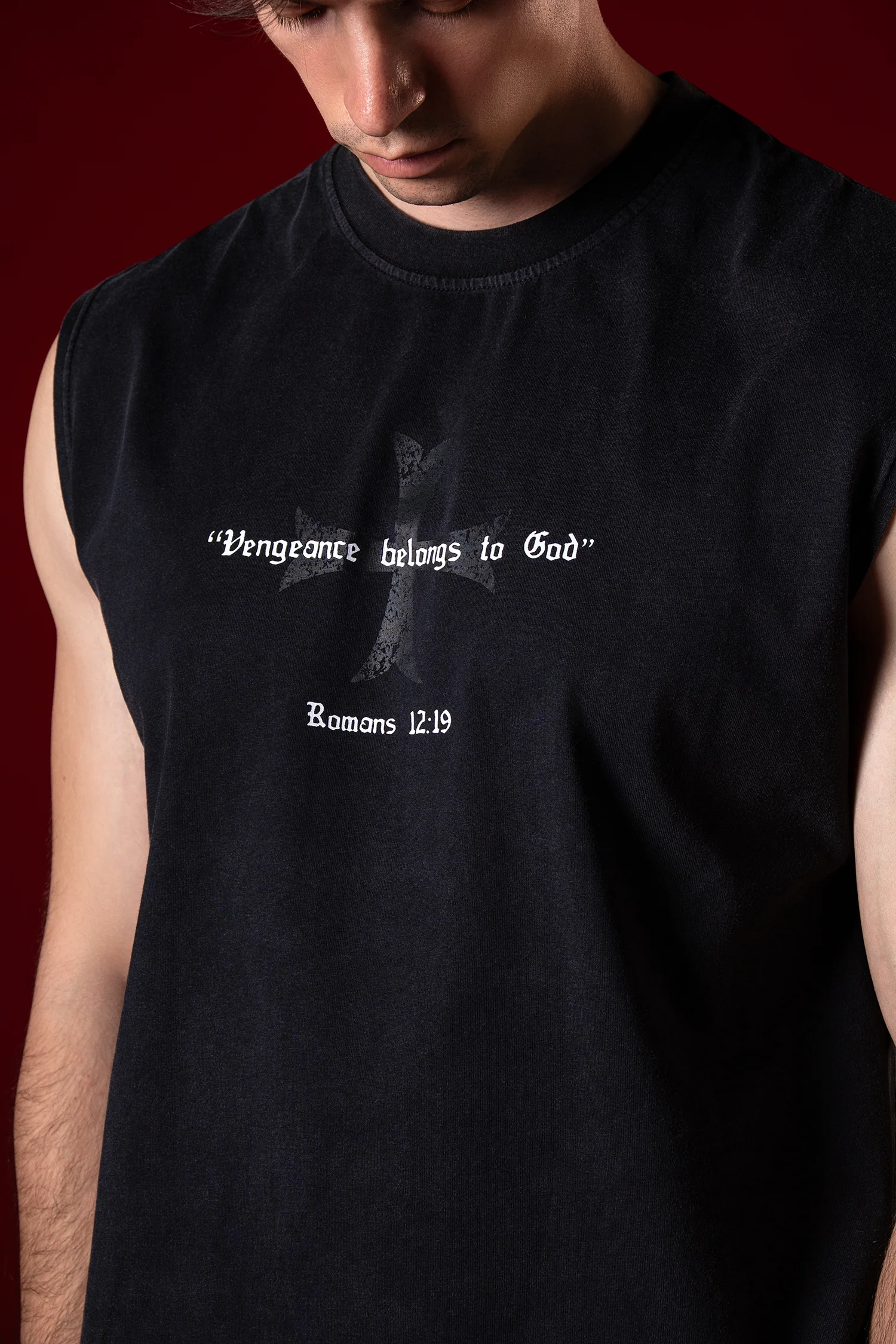 Vengeance Belongs to God Cut Off Tee - Image 5